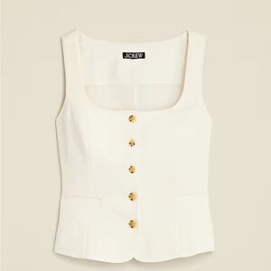 NWT Jcrew Scoopneck vest in drapey crepe size 0 ivory
